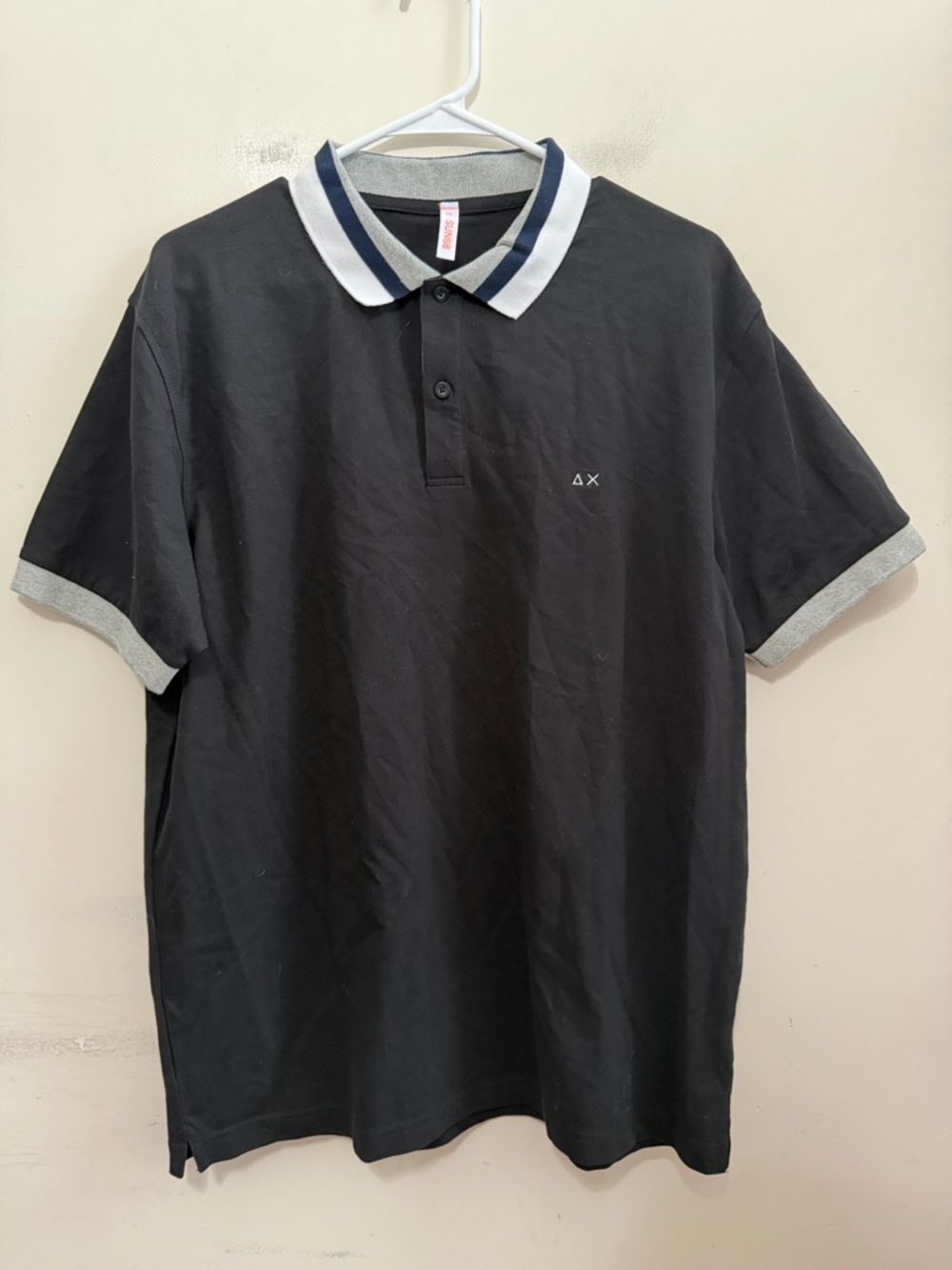 Sun68 Black Polo Shirt Men’s XX-Large Contrast Collar